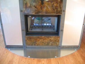 Detail of Rodomski fireplace Brentwood Ca.